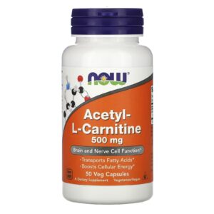 NOW Foods Acétyl-L-carnitine 500 mg - 50 capsules végétariennes