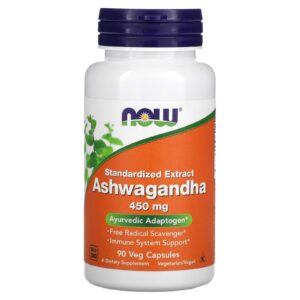 NOW Foods Ashwagandha Extrait standardisé 450 mg - 90 capsules végétariennes