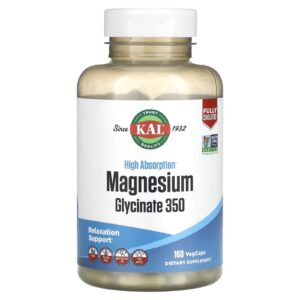 KAL Magnesium Glycinate à haute absorption 350 - 160 VegCaps