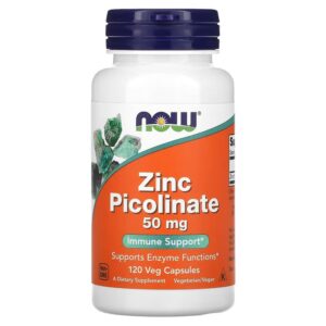 NOW Foods Picolinate de zinc 50 mg - 120 capsules végétariennes