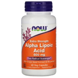 NOW Foods Acide alpha-lipoïque Extrapuissant 600 mg - 60 capsules végétariennes