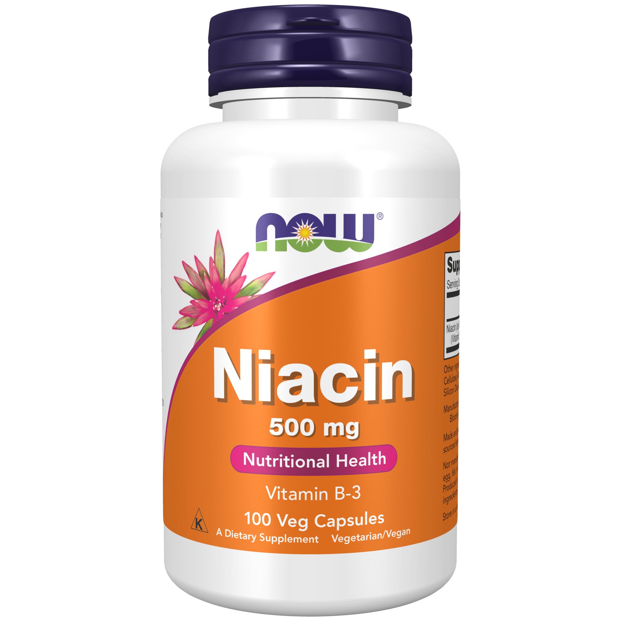 NOW Foods Niacine Vitamine B3 cardiovasculaire nerf végan