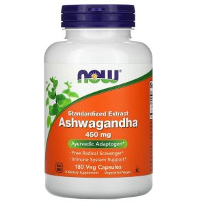 NOW Foods Ashwagandha Extrait standardisé 450 mg - 180 capsules végétariennes