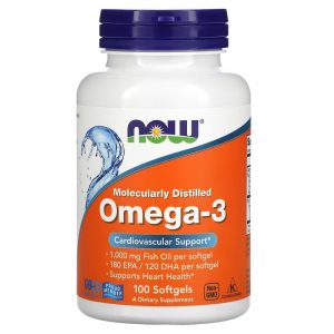 NOW Foods Oméga 3 180 EPA / 120 DHA - 100 gélules Halal