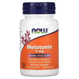 NOW Foods Mélatonine 3 mg - 60 capsules végétales