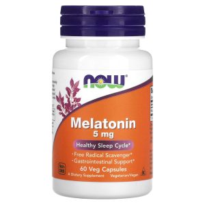 NOW Foods Mélatonine 5mg - 60 capsules végétariennes