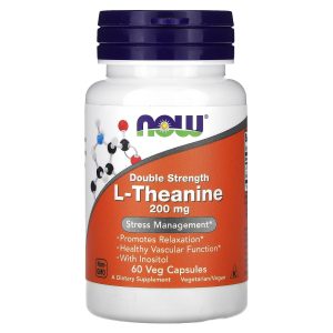 NOW Foods L-théanine Double efficacité 200 mg - 60 capsules végétales