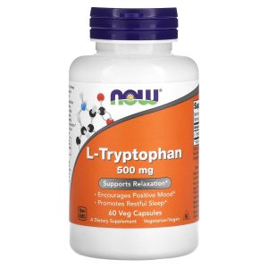 NOW Foods L-tryptophane 500mg - 60 capsules végétales (500 mg par pièce)