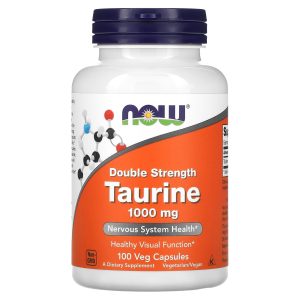 NOW Foods Taurine 1000 mg Double efficacité - 100 capsules végétariennes