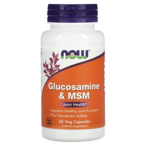 NOW Foods Glucosamine et MSM avec Chondroïtine Sulfate - 60 capsules végétariennes