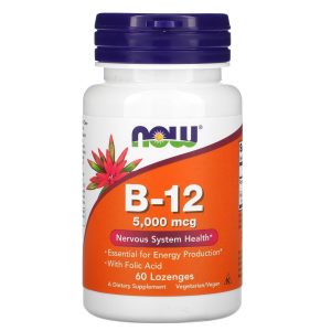 NOW Foods vitamine B12 5 000 mcg - 60 pastilles