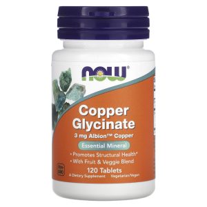 NOW Foods cuivre glycinate 3 mg - 120 comprimés