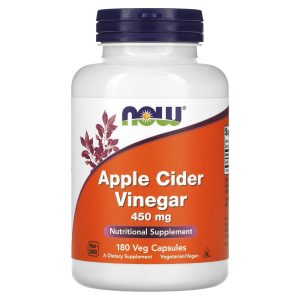 NOW Foods Vinaigre de Cidre de Pommes 450 mg - 180 Capsules Veg
