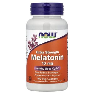 NOW Foods Melatonine 10mg extra fort - 100 gélules végétales