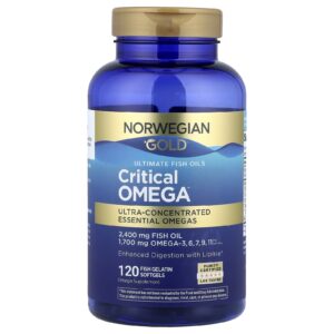 Norwegian Gold Critical Omega Ultimate Fish Oils - 120 capsules molles de gélatine de poisson