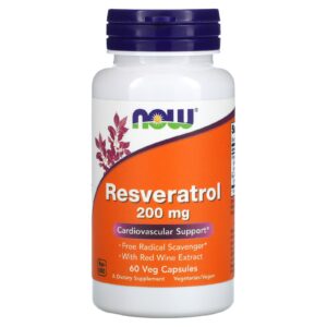 NOW Foods Resvératrol 200 mg - 60 capsules végétales