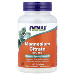 NOW Foods Magnesium Citrate 200 mg par comprimé - 100 comprimés